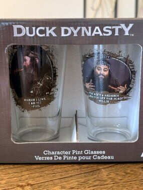 DUCK DYNASTY Character Pint Glass Set - Phil & WIllie Robertson